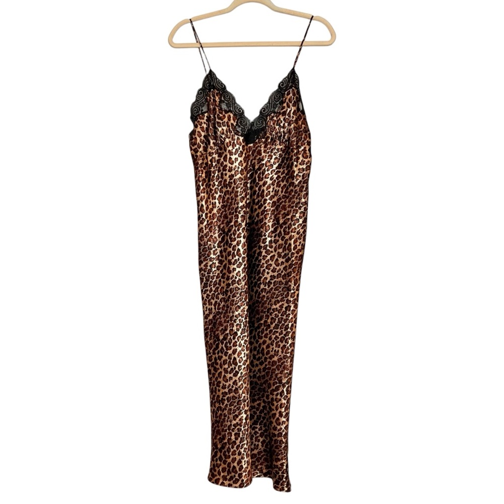 CINEMA ETOILE Vintage Leopard Print Slip Midi Dress. Size Medium‎ - Picture 2 of 8